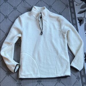 Men's Cream Zip-Up Fleece Sweater